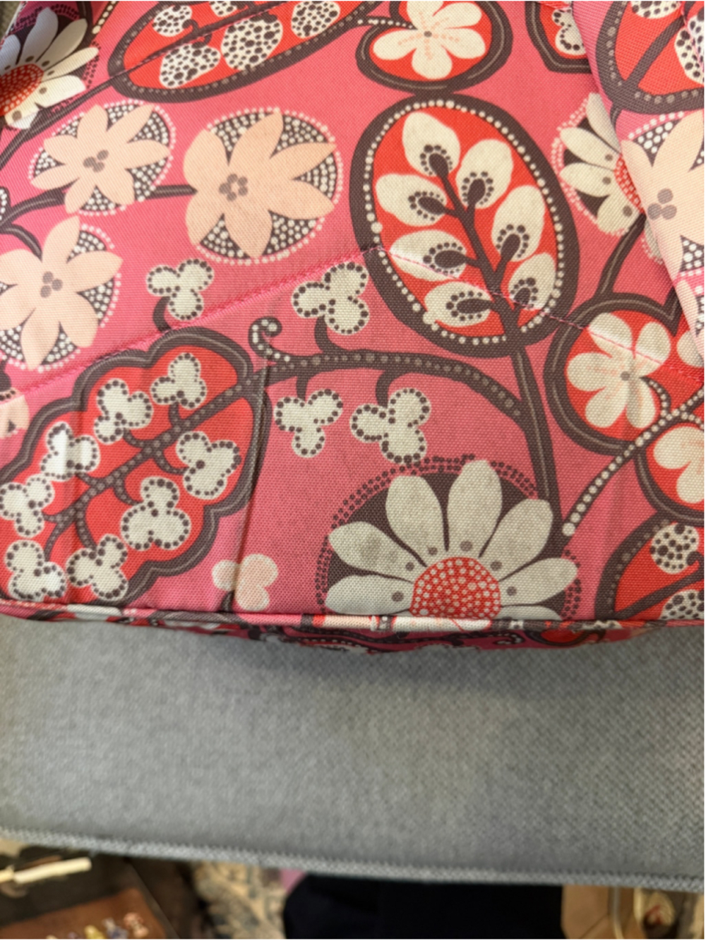 Women's Vera Bradley Backpack One Size Pink White Floral Pattern - Picture 8 of 11